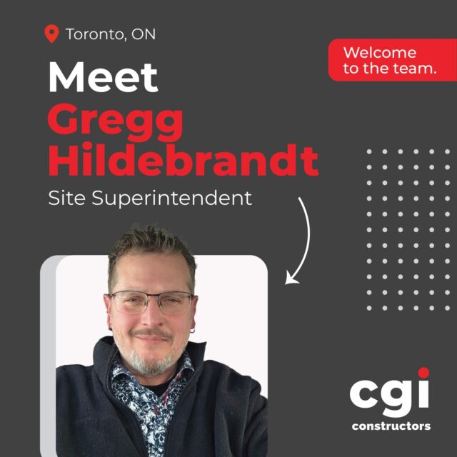 Please join us in welcoming Gregg Hildebrandt as Site Superintendent and Puneeta Manhas as Project Coordinator to our Toronto office. We’re excited to see our Toronto team continue to grow — welcome to CGI!

#CGIConstructors #NewTeamMember