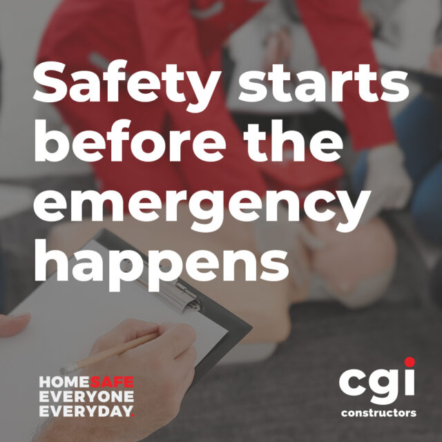 On construction sites, every second counts when a medical emergency occurs. That’s why conducting regular medical emergency drills isn’t just important—it’s essential.

We conduct drills to:
• Build Confidence – Workers know exactly what to do when it matters most.
• Improve Response Time – Practice reduces hesitation and saves valuable minutes.
• Strengthen Team Coordination – Clear roles and communication can make all the difference.
• Identify Gaps – Drills reveal weaknesses in emergency plans before a real situation does.

Preparation isn’t optional in construction—it’s part of the job. By practicing today, we protect lives tomorrow.

#CGIConstructors #HomeSafeEveryOneEveryDay #SafetyandHealthWeek