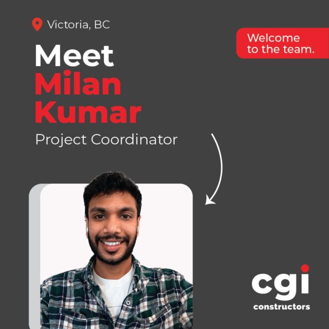 Our team continues to grow across the country! We are pleased to welcome:

- Milan Kumar, our newest Project Coordinator in Victoria
- Quinn Atchison joins our Marketing team as Marketing and Business Development Coordinator in Mississauga
- Atul Anand joins our Estimating team in Mississauga as a Senior Estimator

We’re excited to have them on board and look forward to great things ahead. Welcome to the team!
