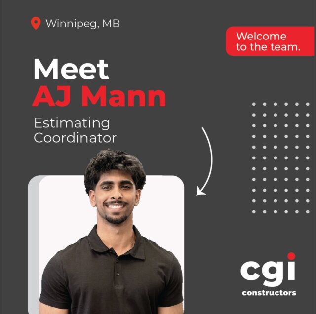 We’re excited to welcome Amitoj Mann to our Winnipeg office as our newest Estimating Coordinator Co-op Student! 

At CGI, we value supporting the next generation of construction professionals and are proud to provide students with opportunities to learn, grow, and gain hands-on industry experience.

Welcome to the team, Amitoj!

#CGIConstructors #FutureBuilders