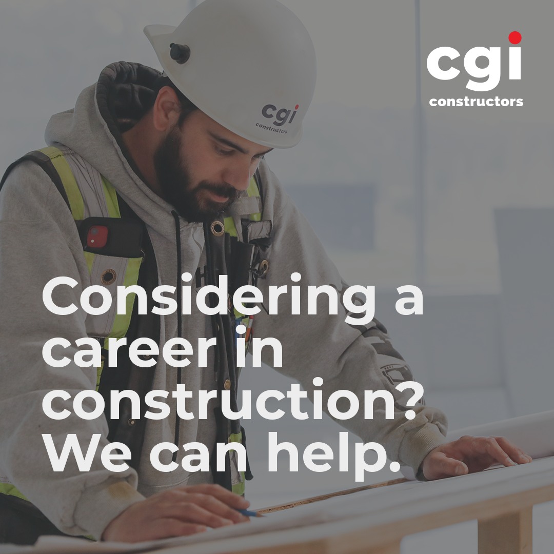 Considering a career in construction? CGI is committed to supporting trades and promoting rewarding careers in the construction industry. 

A career in the skilled trades provides endless opportunities and rewards in an exciting and ever-changing industry. At CGI, we provide an annual bursary of up to $10K per year for each of our apprentices to help cover the costs for tuition, books, and salary top-up while studying to support them on their journey into construction.

#CGIConstructors #CGIApprenticeship